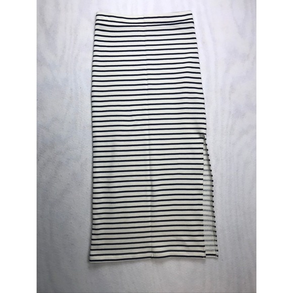 Splendid Womens Striped 2 Piece Set Crop Top Maxi Skirt Ivory Navy RS4K44E M - Picture 15 of 16